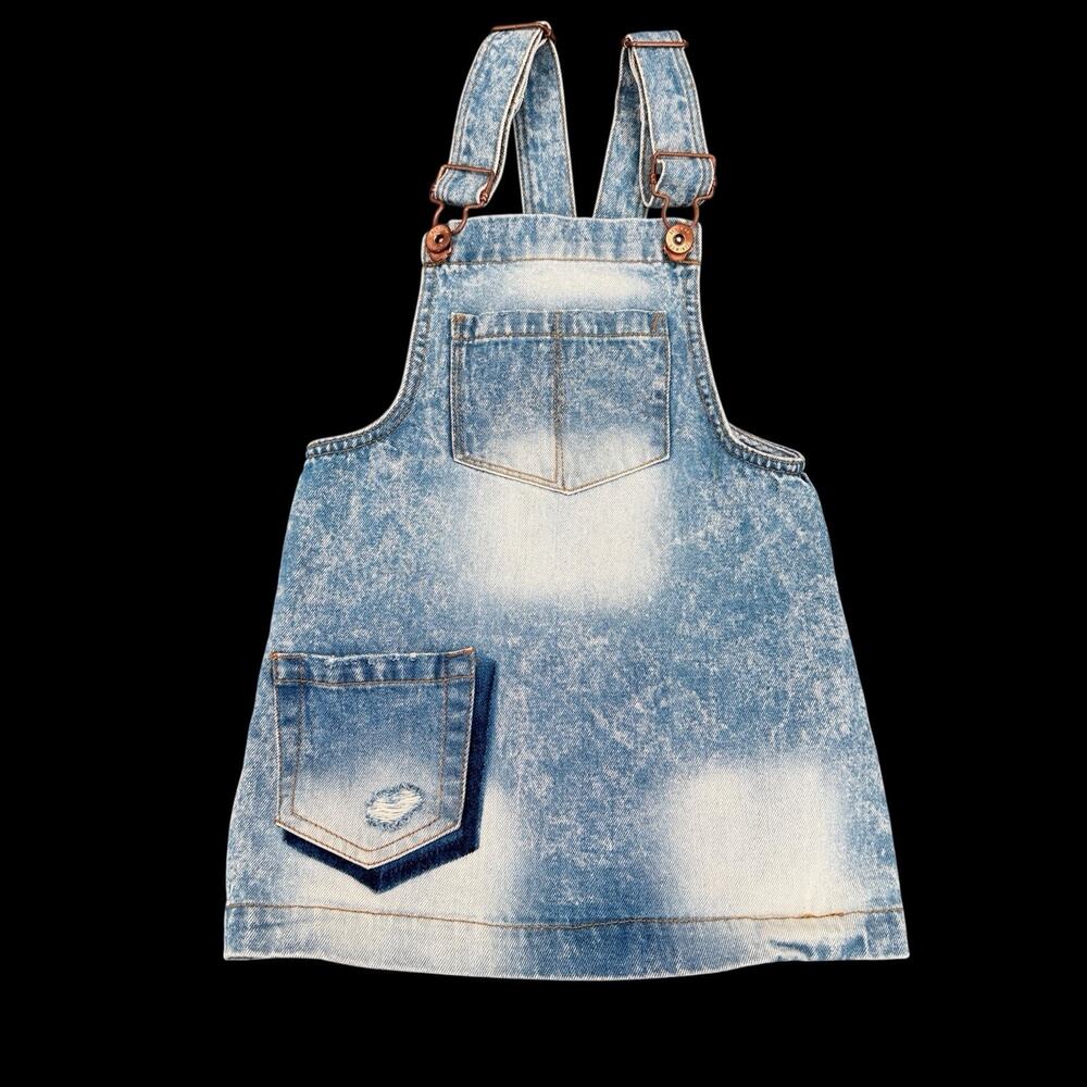 Denim Co Girls Denim Overall Jumper Pinafore Dress Blue Sz 4–5 Years